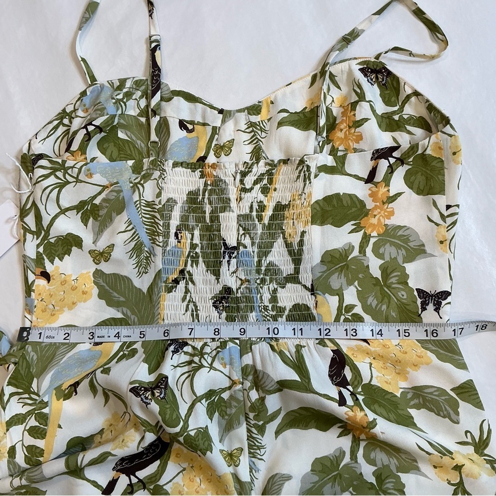 Reformation Rianne Tropics  Toucan Bird and Leaves Print Wrap Dress Size 12 - Picture 12 of 16